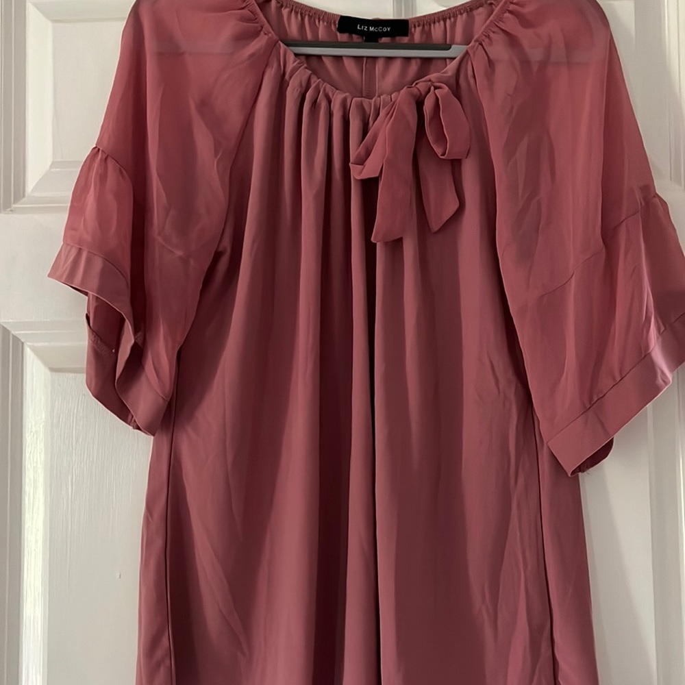 Liz McCoy mauve color blouse size L NWT